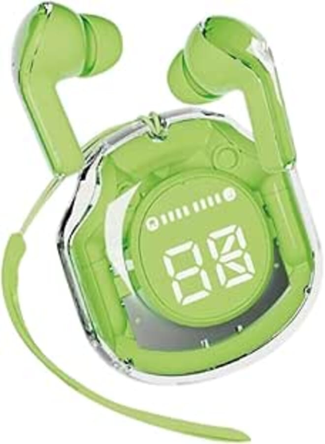 General GEB 636 TWS Earbuds (Green) – ANC Noise Cancelling Wireless Earbuds, Deep Bass, Transparent Mode, LED Battery Display, IPX6 Waterproof, Touch Controls, Comfortable Fit